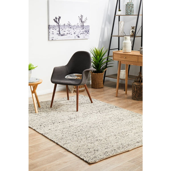 Grey Charcoal Chunky Felted Wool Modern Design Hand Woven Wool Flatweave  Rug, Customize in any size-4756 - Floor & Rugs