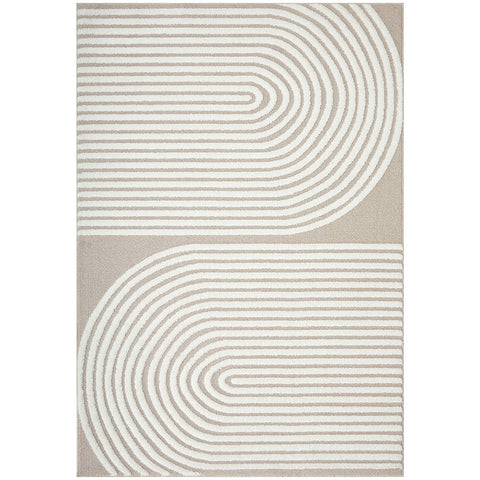 Agnes 2452 Beige White Modern Patterned Rug - Rugs Of Beauty - 1