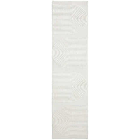 Agnes 2453 White Modern Patterned Runner Rug - Rugs Of Beauty - 1