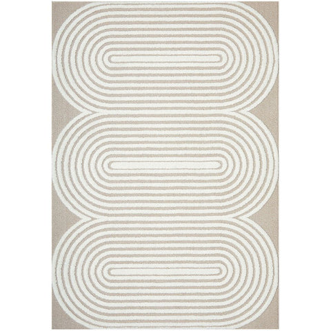 Agnes 2455 Beige White Modern Patterned Rug - Rugs Of Beauty - 1