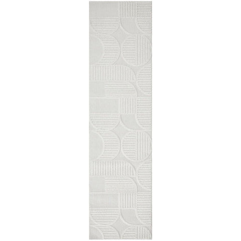 Agnes 2459 White Modern Patterned Runner Rug - Rugs Of Beauty - 1