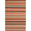 Flat Weave Stripe Design Rug Orange Navy