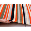 Flat Weave Stripe Design Rug Orange Navy