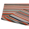 Flat Weave Stripe Design Rug Orange Navy