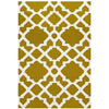 Flat Weave Trellis Design Gold White Rug