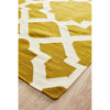 Flat Weave Trellis Design Gold White Rug