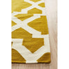 Flat Weave Trellis Design Gold White Rug