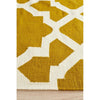 Flat Weave Trellis Design Gold White Rug