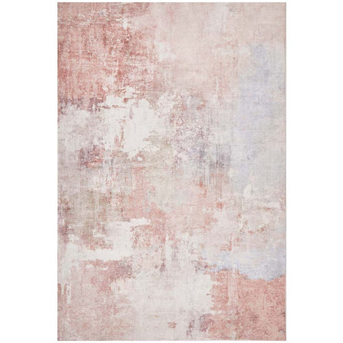 Kooringal 465 Pastel Pink Abstract Modern Machine Washable Rug - Rugs Of Beauty - 1