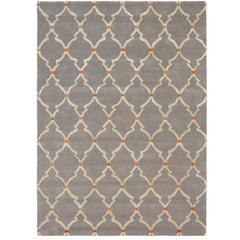 Sanderson Empire Trellis Slate Grey 45504 Designer Wool / Viscose Rug - Rugs Of Beauty - 1