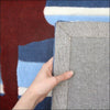 Striped Kids Rug Blue and Burgundy - Rugs Of Beauty