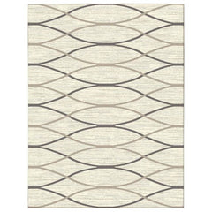 Caldwell Cream Thin Wave Abstract Patterned Modern Rug